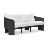 Alexa Black Rattan Performance Fabric Outdoor Sofa Model: TOV-O69283